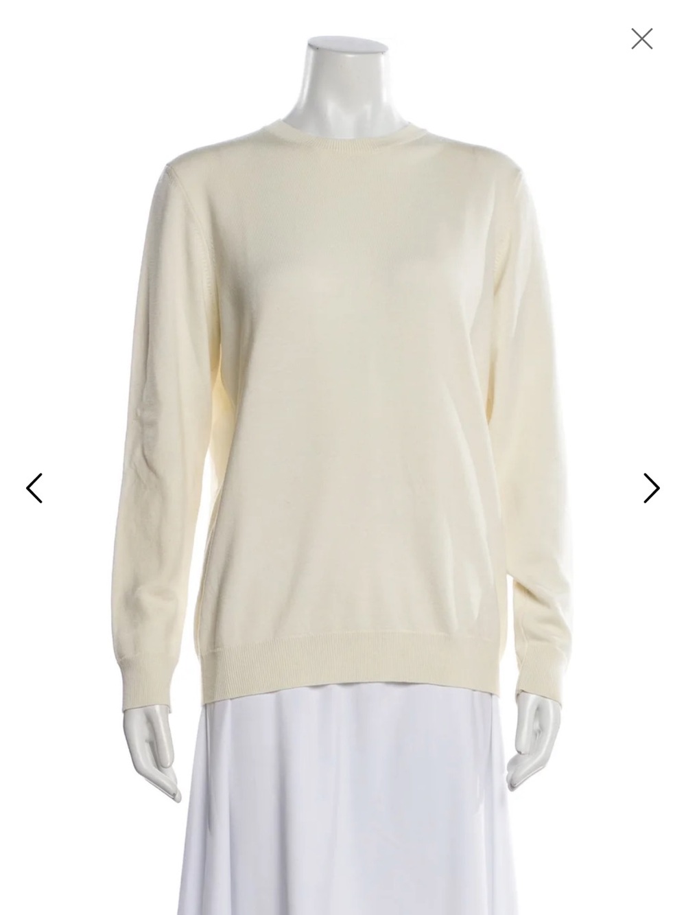 WARDROBE.NYC MERINO WOOL KNIT SWEATER ECRU SMALL
